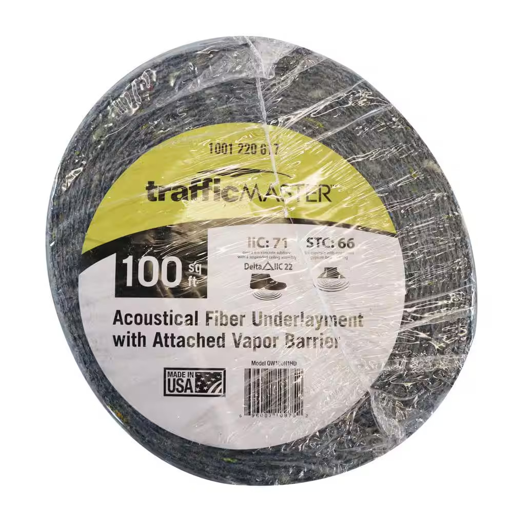 100 Sq. Ft. 3 Ft. X 33.34 Ft. X 1/8 In. Acoustical Underlayment with Attached Va