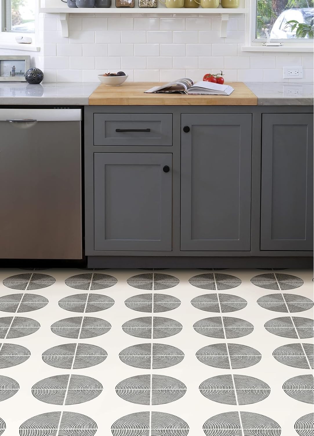 Mid-Century Modern Peel & Stick Vinyl Tiles – 12×12 Inches, Easy Installation