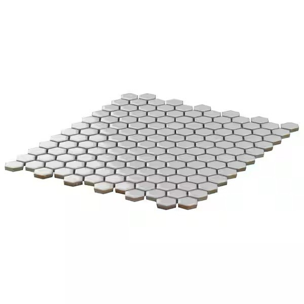 Bliss Edged Hexagon Sage 10.03 in. x 11.61 in. Polished Porcelain Floor