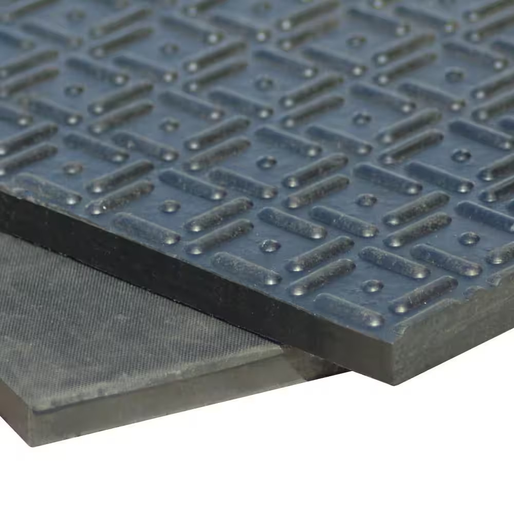 Shark Tooth II 1/2 In. T X 4 Ft. W X 6 Ft. L Black Heavy Duty Rubber Flooring Ma