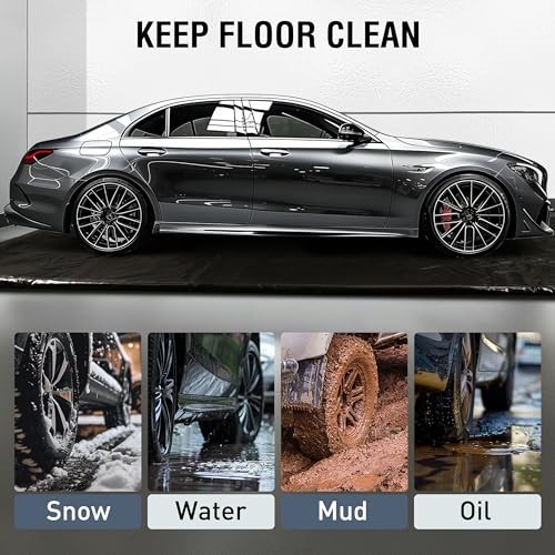 Garage Floor Mat, (7’9″ x 18″) Under Car Waterproof Containment Mats, Oil Mat