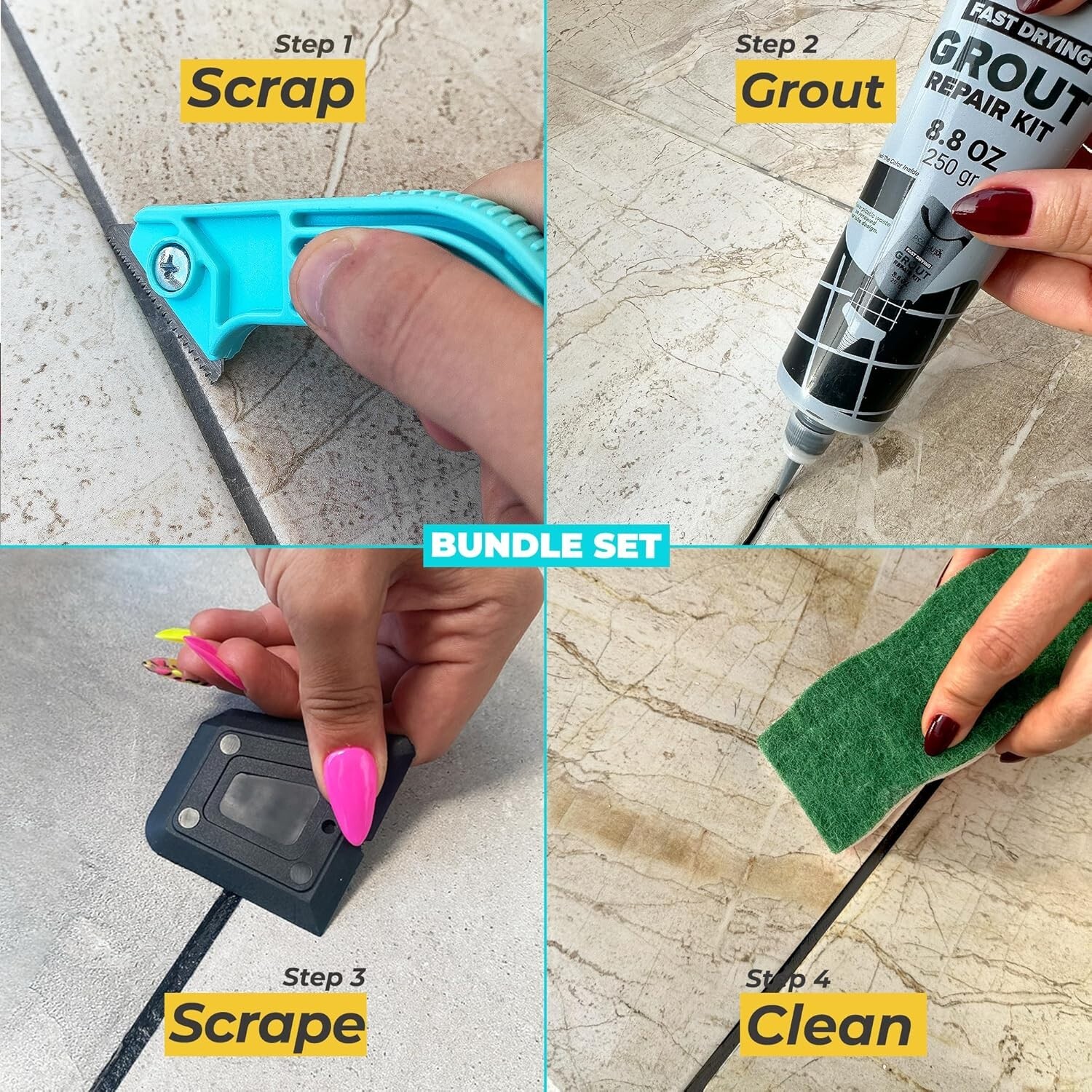 PentaUSA Grout – Tile Grout Repair Kit with Grout Removal Tool…..B5