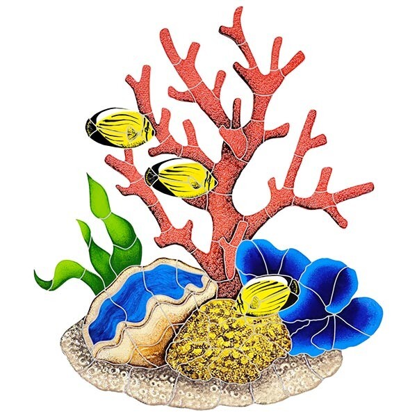 Mosaic Tropical Coral Reef Fish Mosaic Swim Pool Tile Wall Art Bath Shower Bar