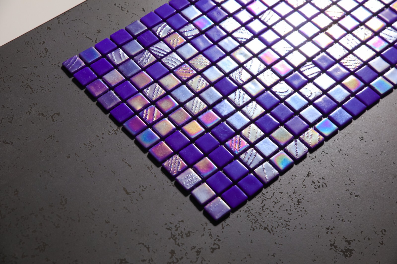 Pressed Glass Mosaic on Net for Pool 32.5×51.5 -Alves Blend Cobalt Pool