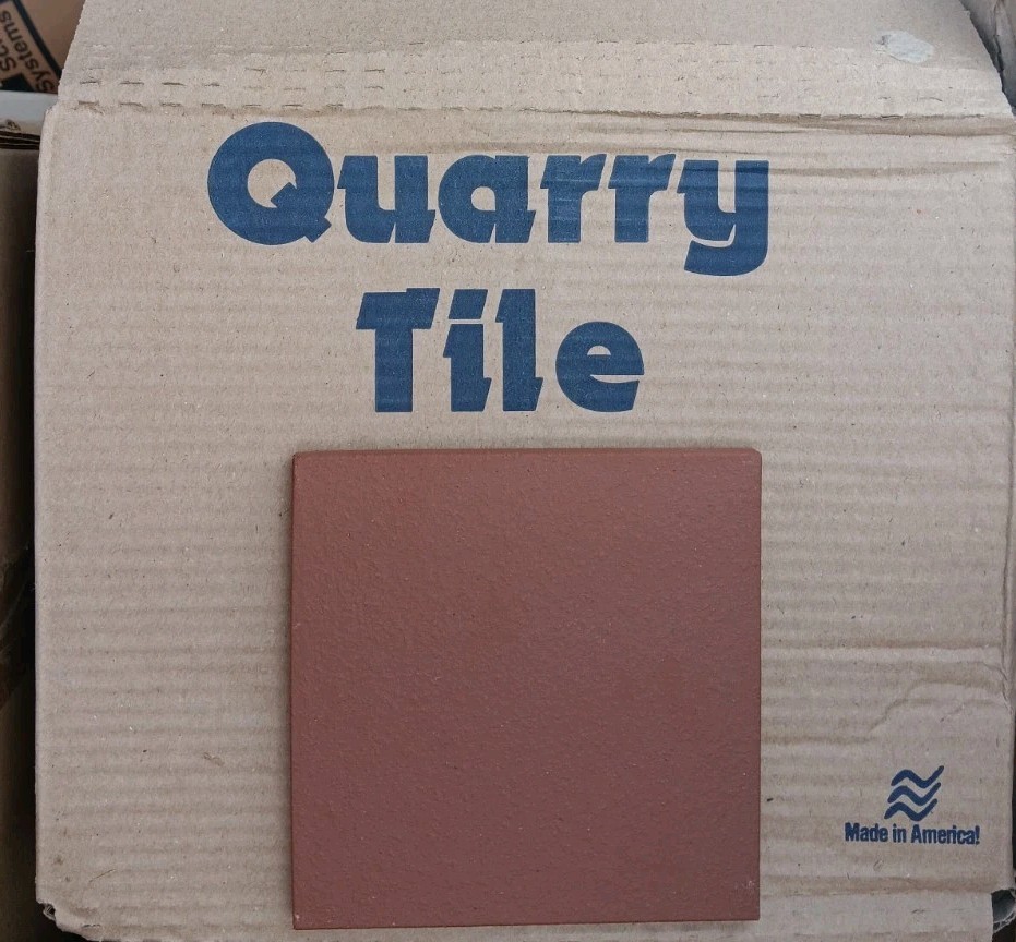 4 Tiles (1 Ft²) -Quarry Red Blaze Abrasive Floor and Wall Tile..Outdoor /Indoor