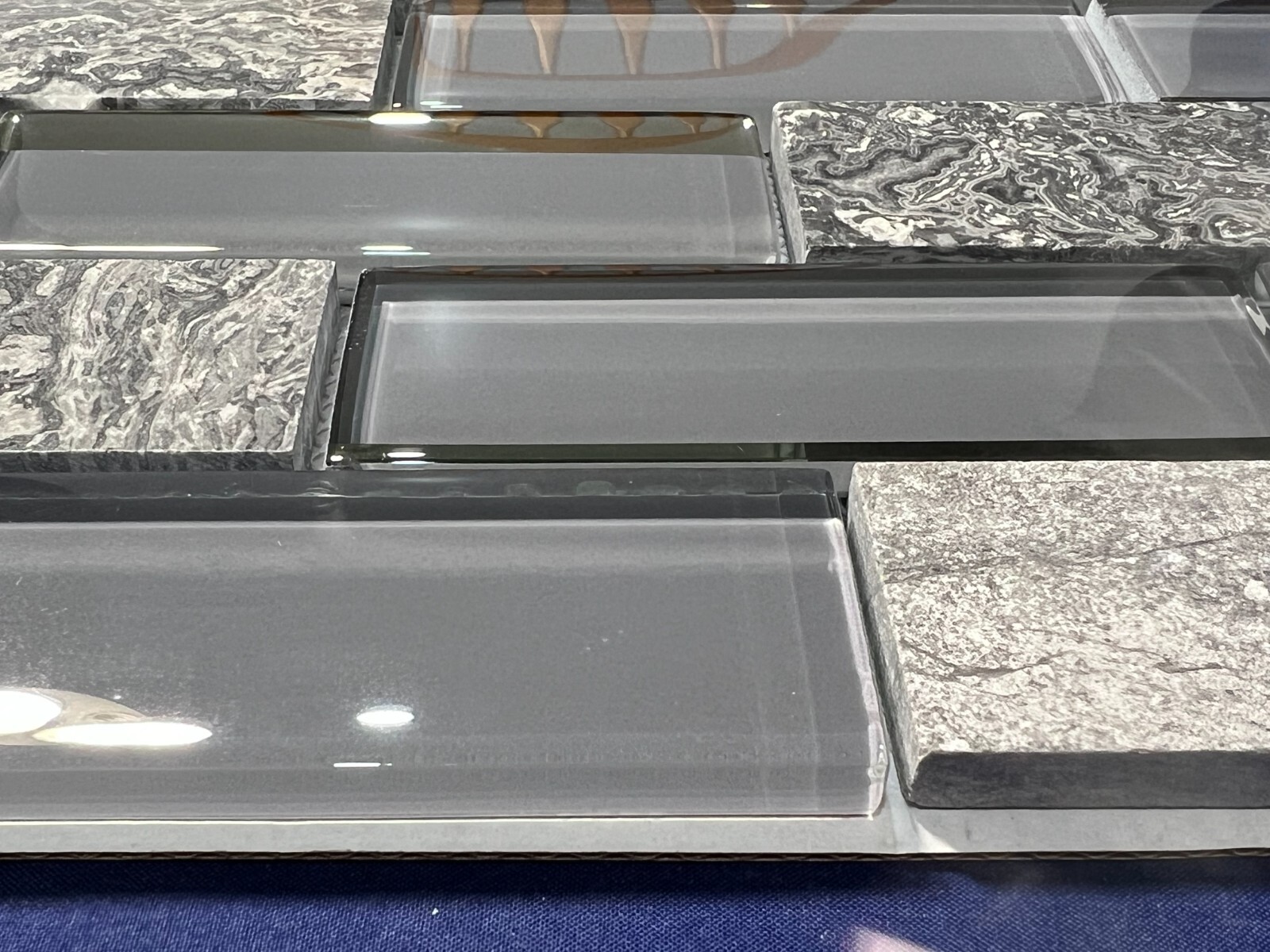 CA17N Grey Glass Marble Rectangle Mosaic Tile Kitchen Bathroom Backsplash 7 pcs