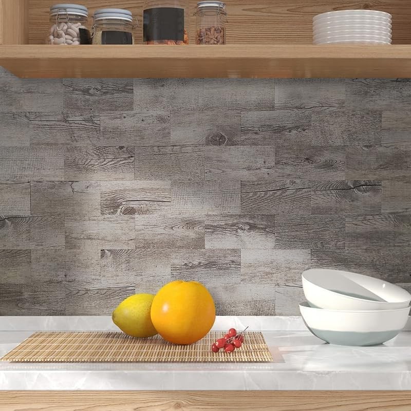 100-Piece Peel and Stick Dover Gray Backsplash Tiles for Elegant Interiors