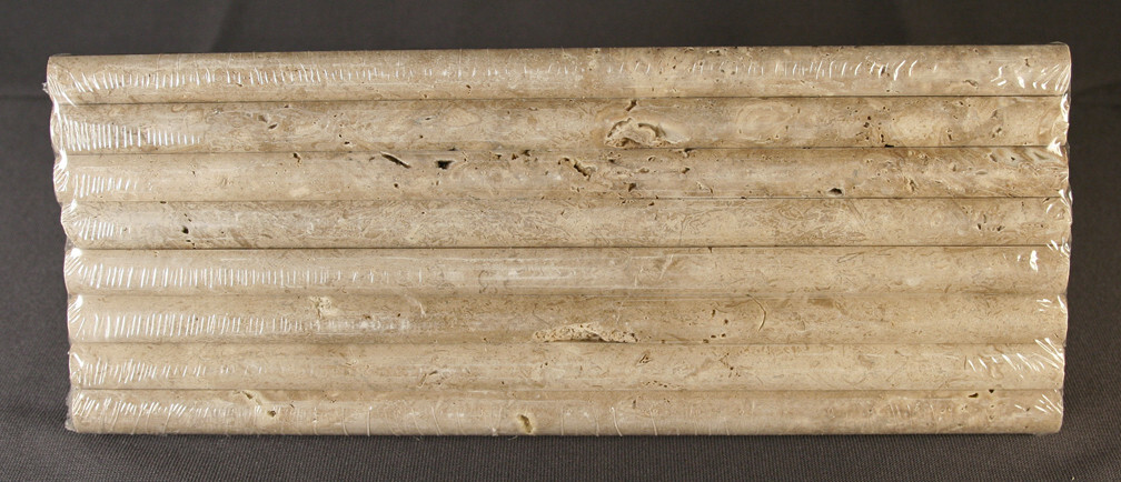8 TRAVERTINE BULL NOSE PENCIL TRIM PACK 12 x 5/8 x 7/8 INCHES POLISHED EFES NOCE