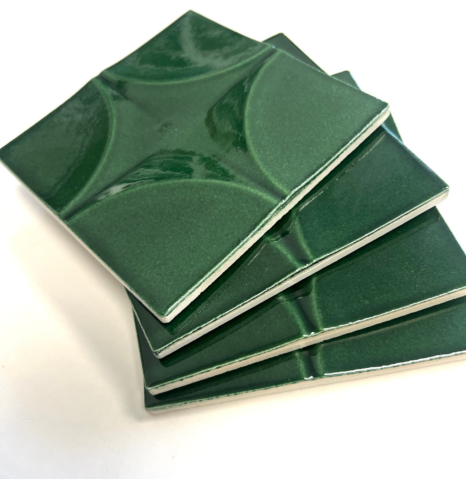 4×4 Wedgwood Virginia Crackle Olive Green Star Shaped Ceramic Wall Tile (1 SF)