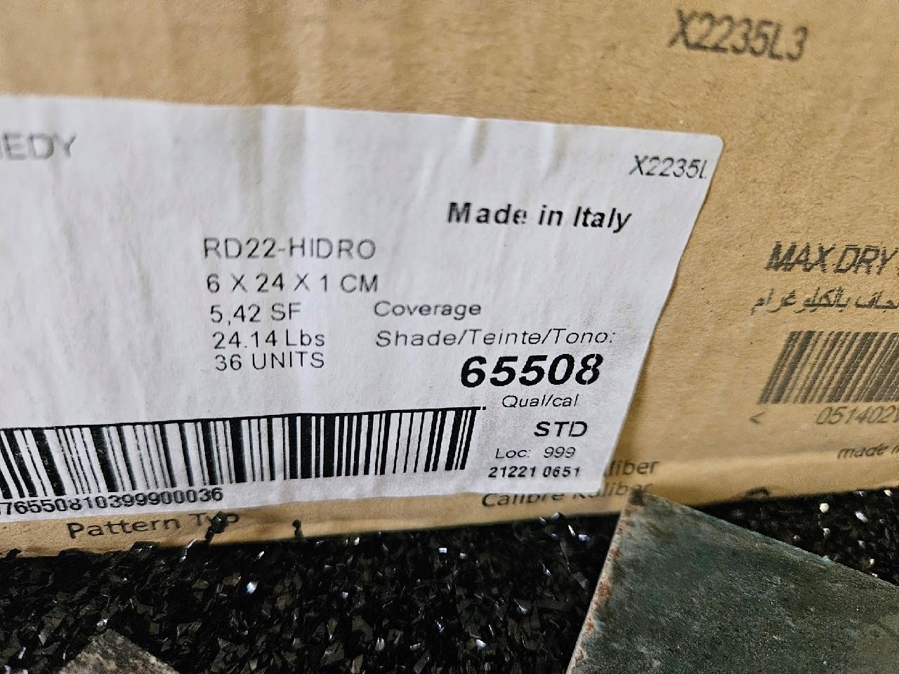 CASE OF 36 CERTIFIED PORCELAIN 2.25X 9.5X3/8″ TILE ITALIAN 391P RD22 HYDRO GREEN