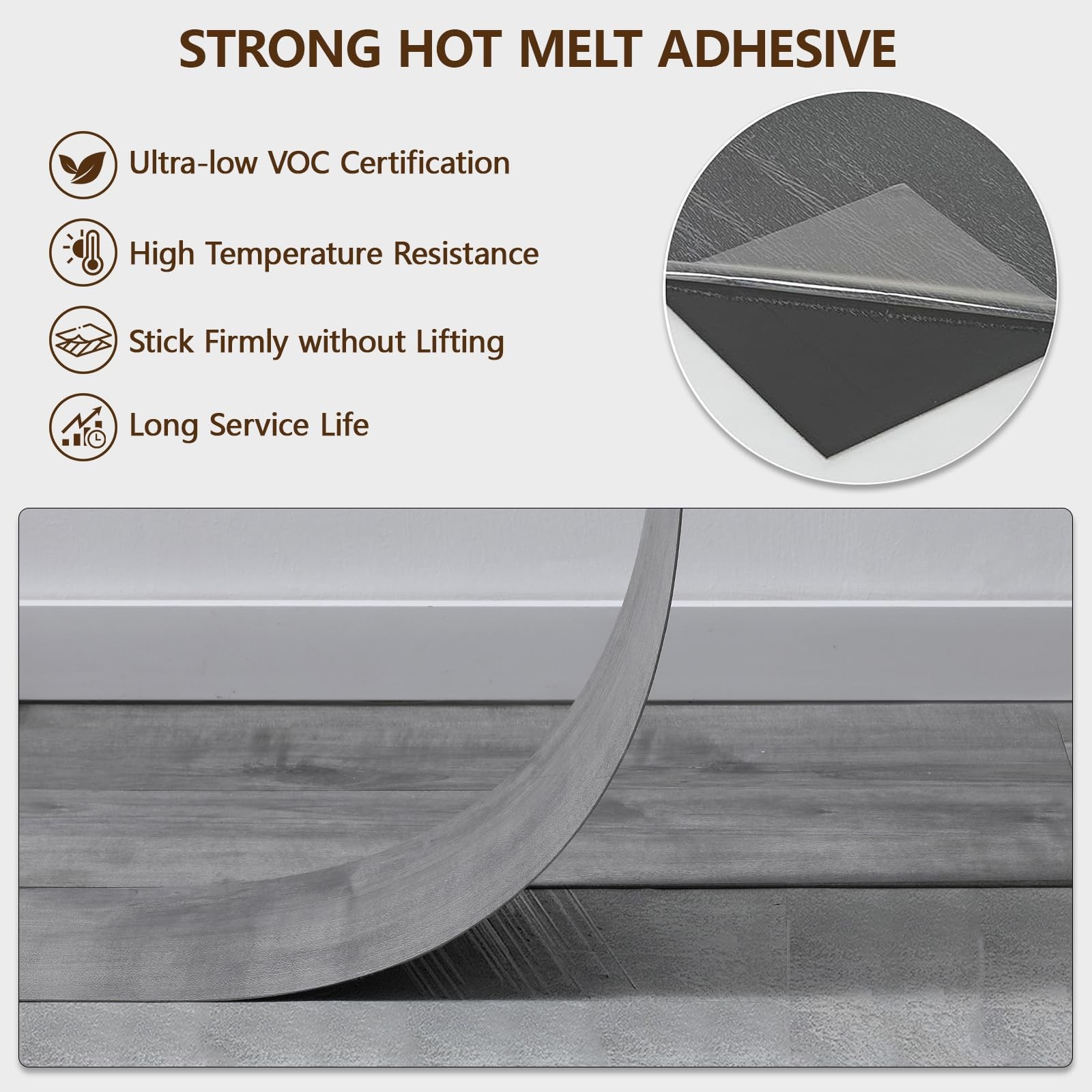 Peel and Stick Floor Tile, 36-Pack 36″x 6″ Smoke Grey Wood Grain Sticky Tiles…