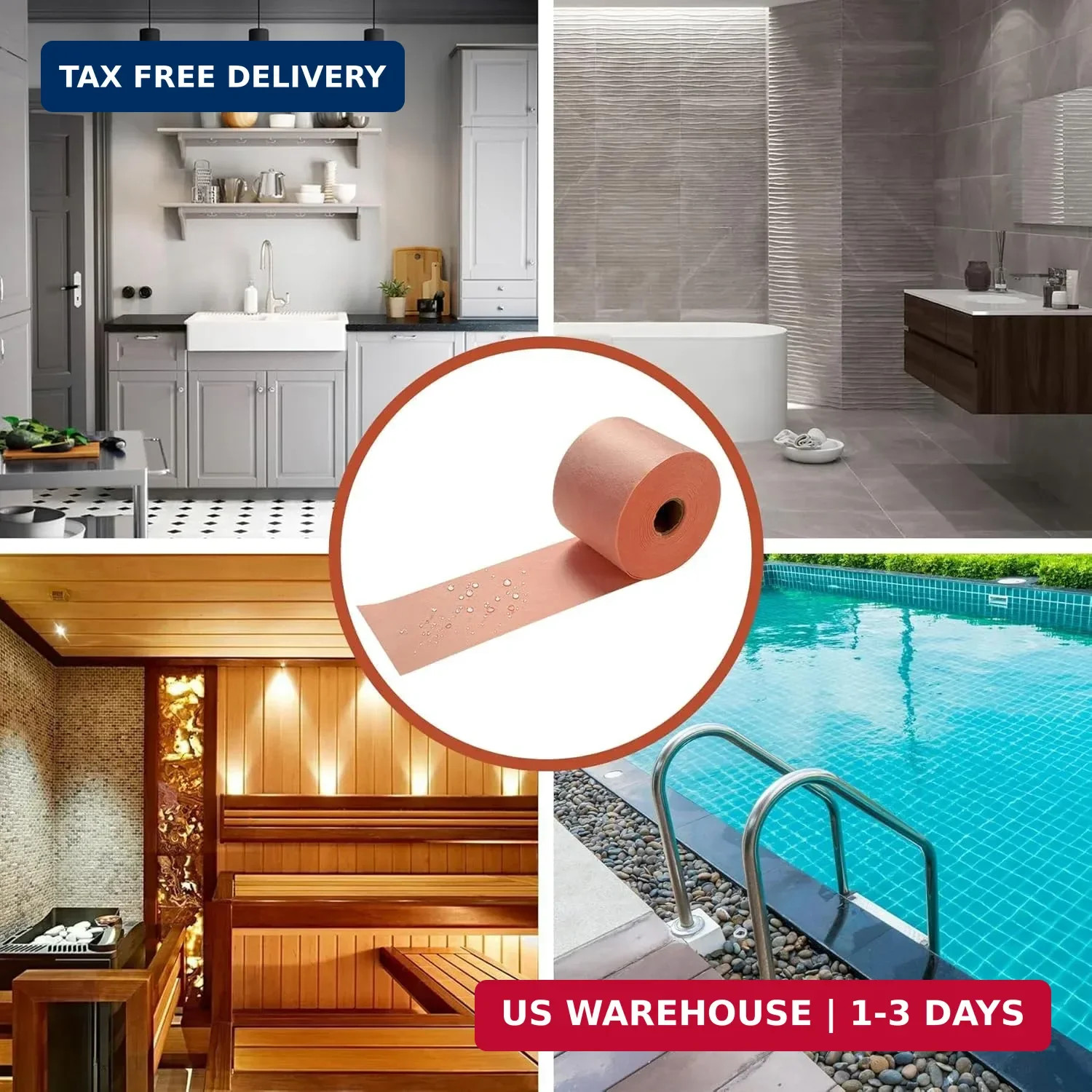 Sidasu 100FT Shower Waterproofing Membrane Roll, 5 Inch Wide | 20 Mil Profession