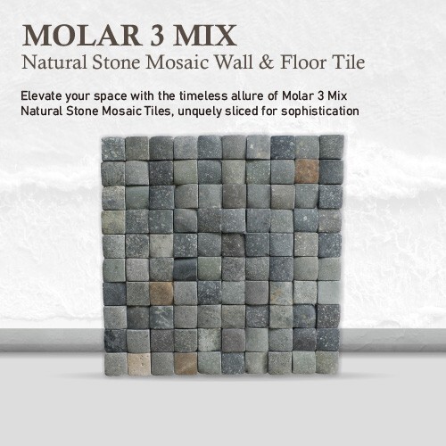 Molar 3 Mix Natural Stone Mosaic Wall & Floor Tile ($21.36/SqFt)