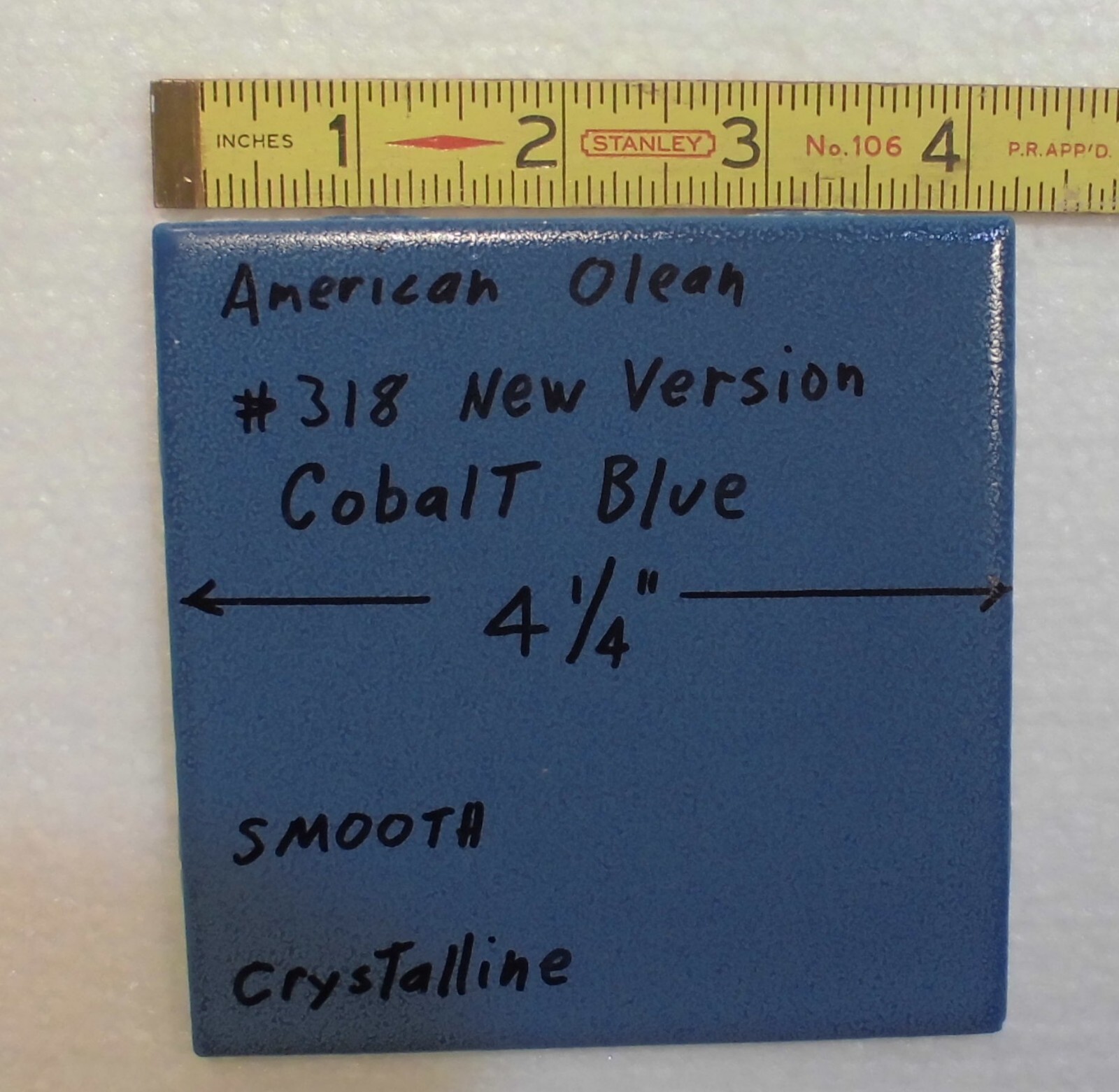 1 pc. Cobalt Blue #318: Crystalline Ceramic 4-1/4″ Tile by American Olean, NEW