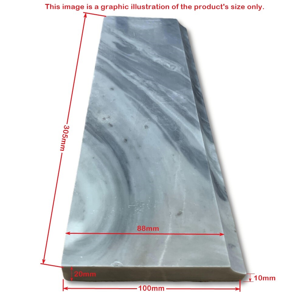 C11P Carrara Marble Bianco Carrera Baseboard Trim Molding Polished 4×12