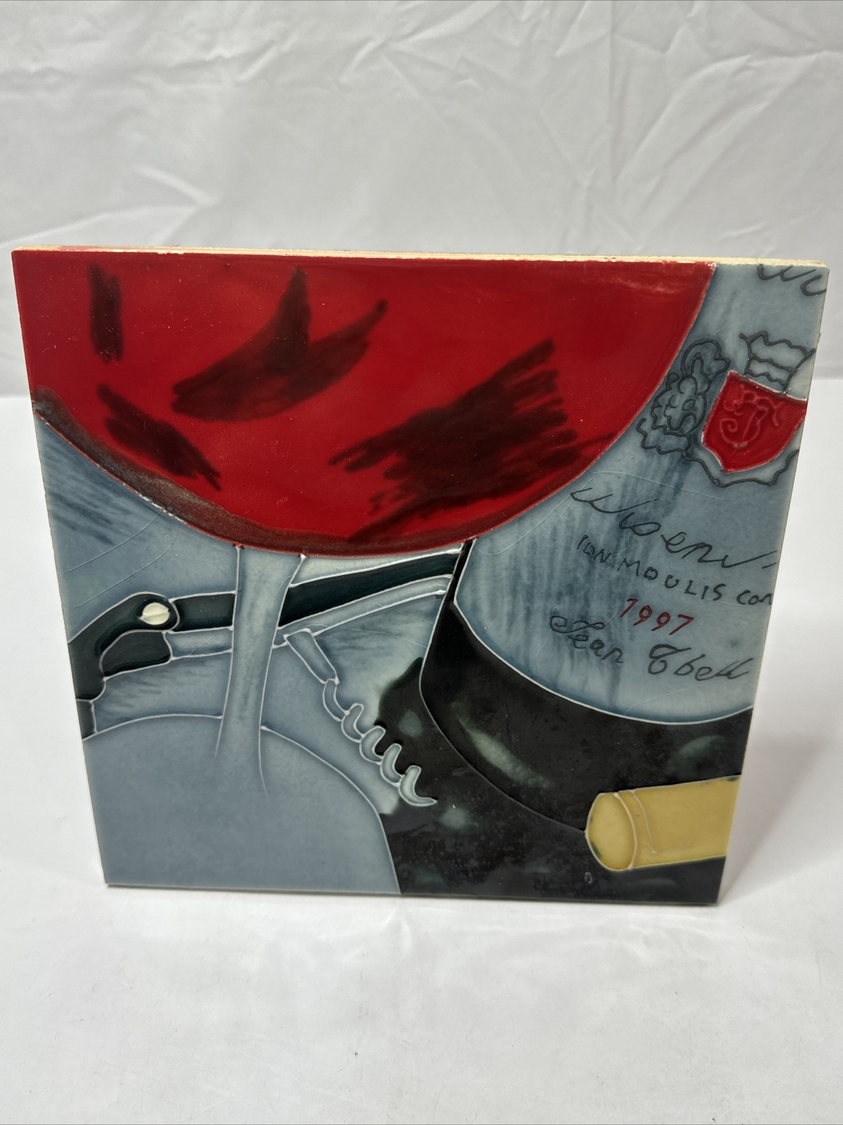 Wine with Glass II – Decorative Ceramic Art Tile – 8″x8″ En Vogue Set Of 2