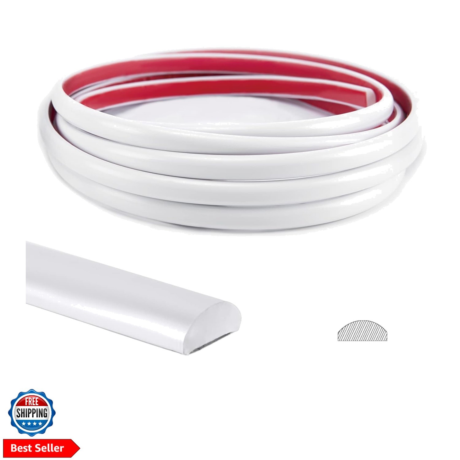 10 Ft Peel and Stick Trim for Backsplash Tile Edge, Self-Adhesive Liner for C…