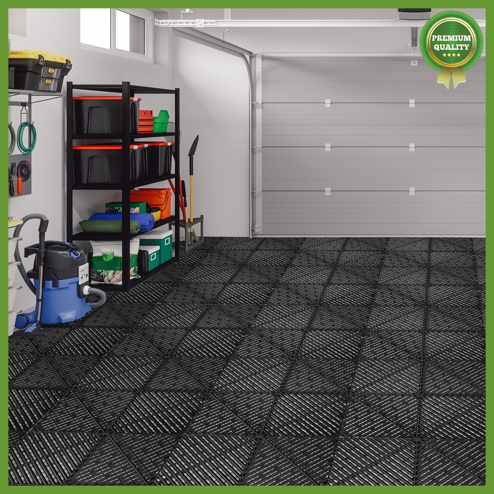 Garage Floor Tiles Interlocking 25 Pack Flooring Tiles 15.75×15.75″ For Patio