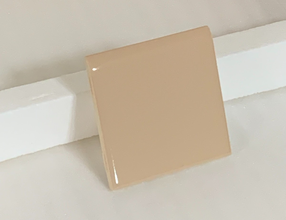 New Vtg Wenczel Tile Co Ceramic Suntan #221 Bullnose Gloss 4 5/16″ x 4 5/16″