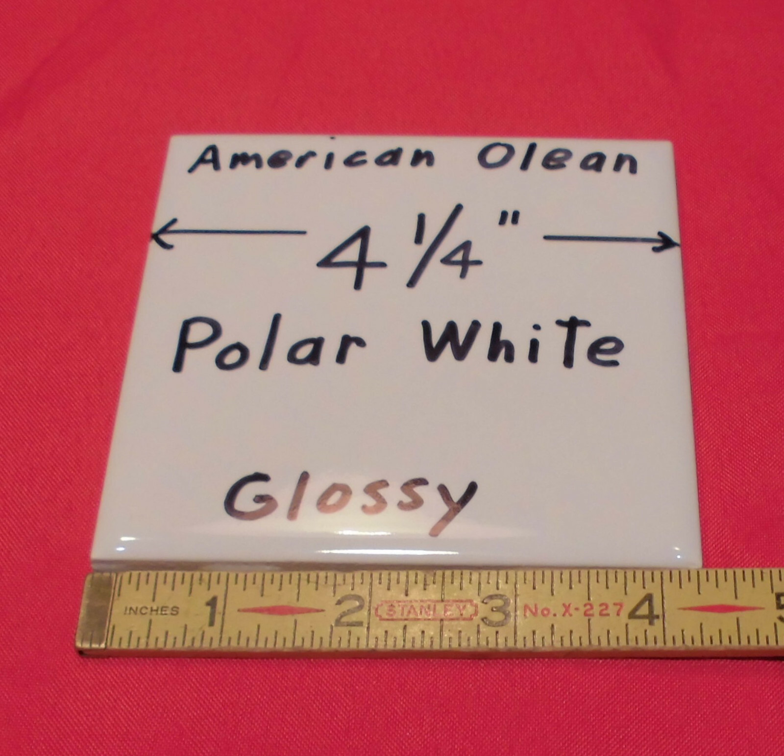 1 pc. Polar White Color: Glossy Ceramic Tile by American Olean Co. New, Mint