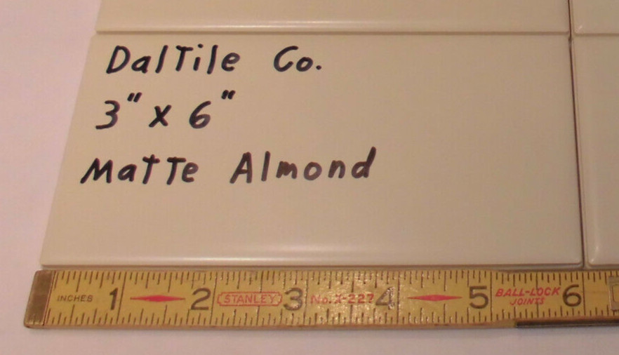 1 pc. *Matte Almond* #K165* 3″ X 6″ Ceramic Tile by Daltile Co. New Stock