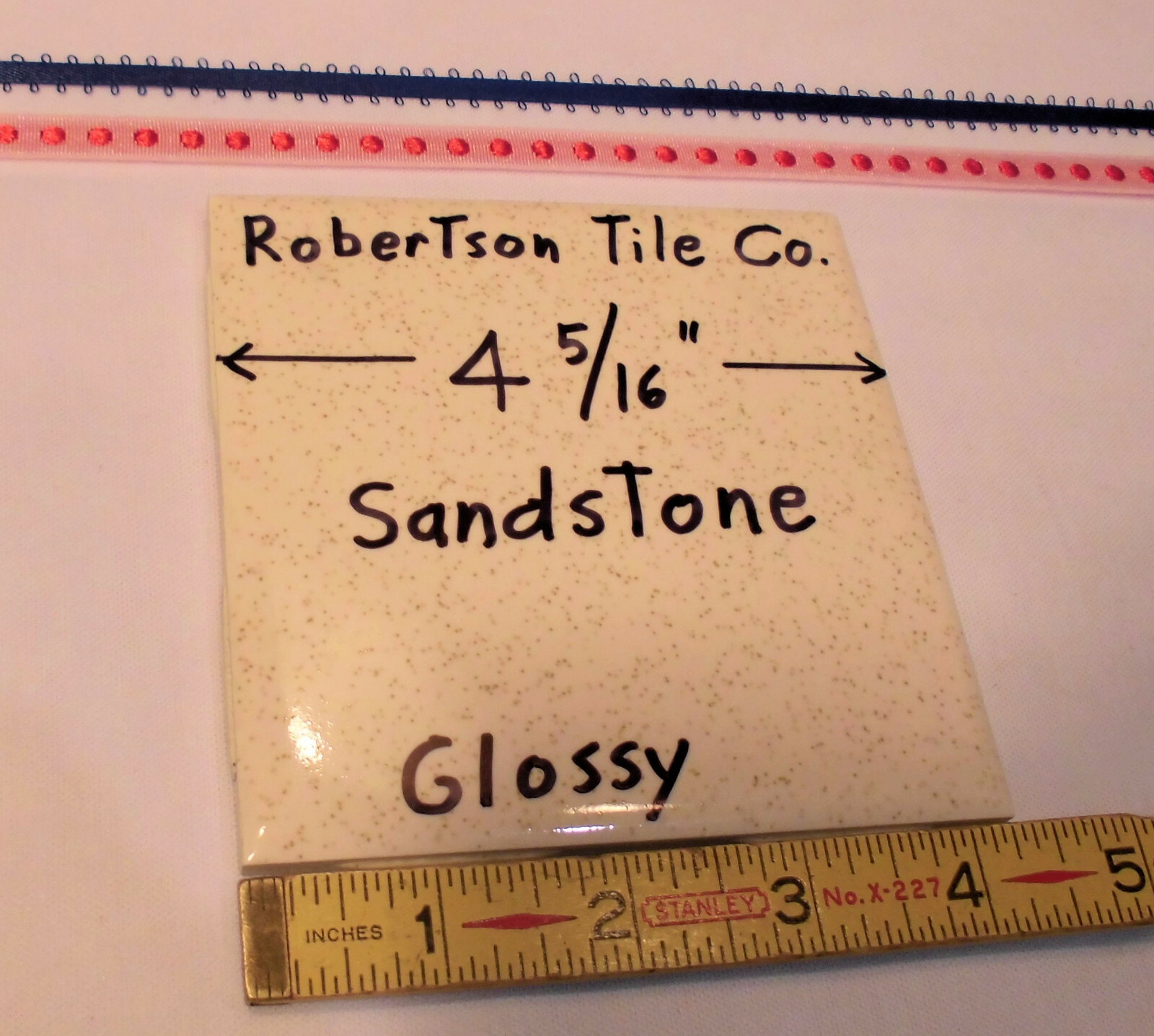 1 pc. Ceramic Tile: Buckwheat – Sandstone: Beige & Gold Specks, Robertson 4-5/16