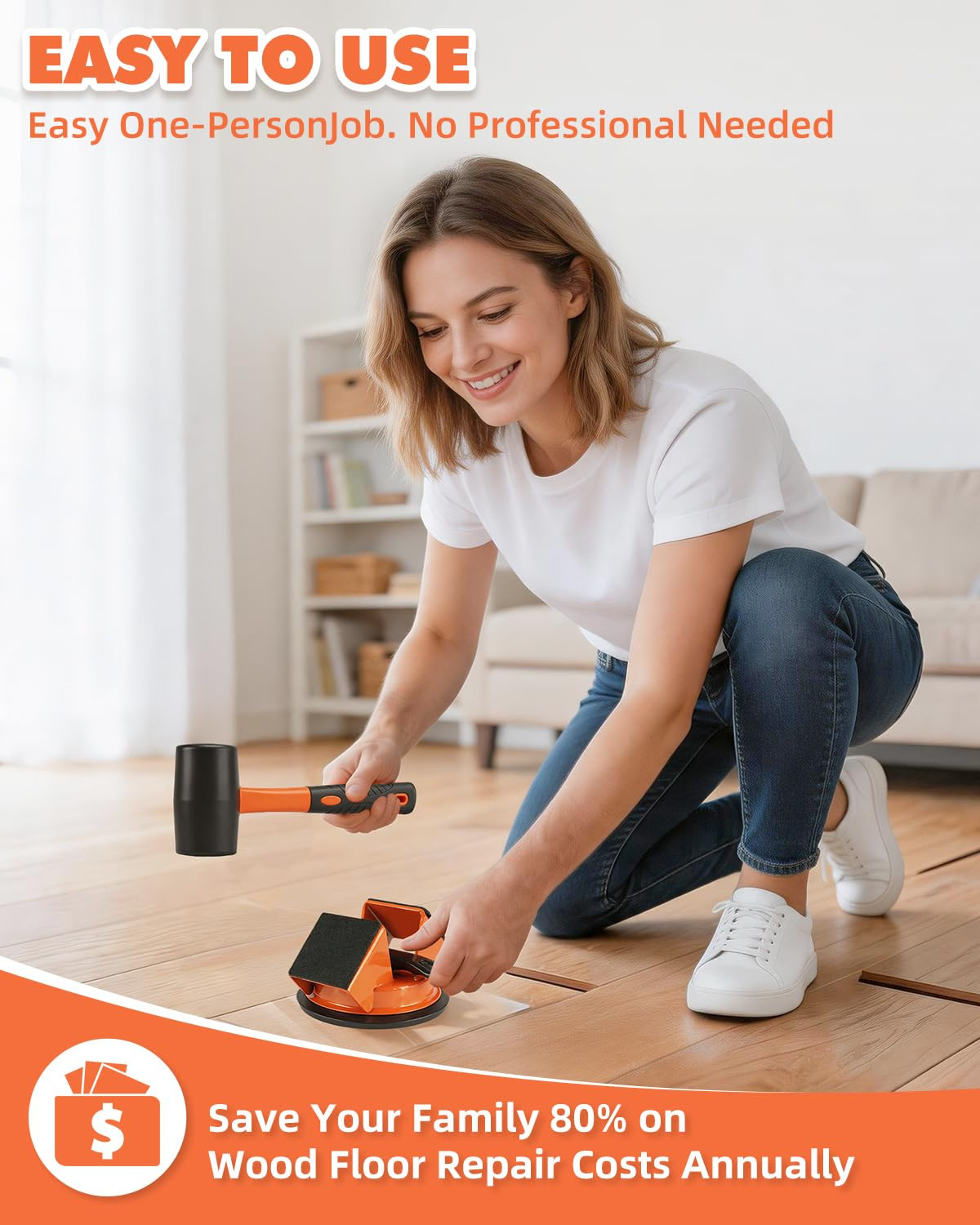 Floor Gap Fixer Tool Kit with Mallet for Laminate Vinyl LVP Flooring | Strong Su