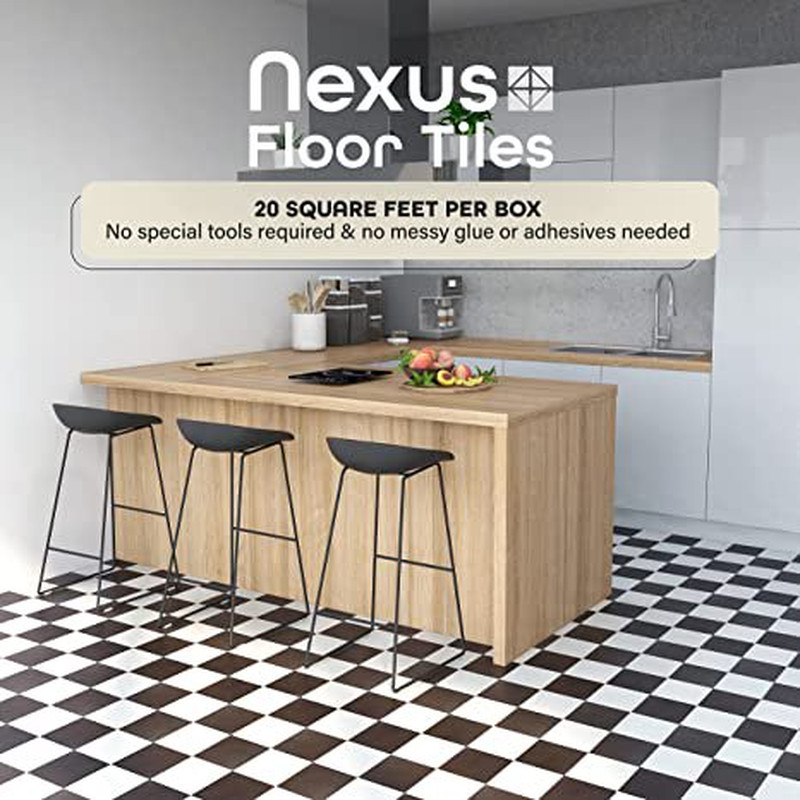 1.2Mm Peel & Stick Vinyl Floor Tiles 20 Tiles/20 Sq. Ft. 12″X12″ Home Decor