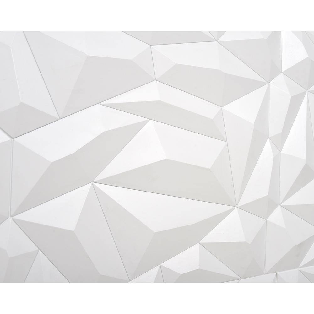 24 In. X 24 In. Glacier PVC Seamless 3D Wall Panels in White 12-Pieces