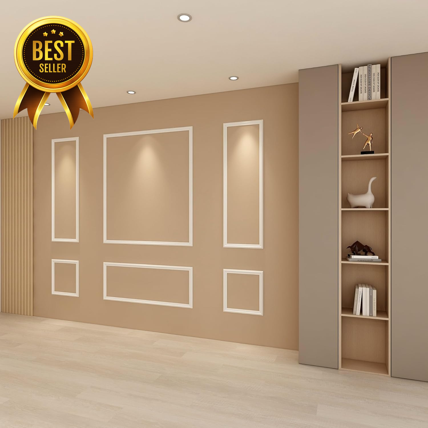 Peel & Stick Wall Molding Kit Wainscoting Panels Accent Wall Decor 3 Set