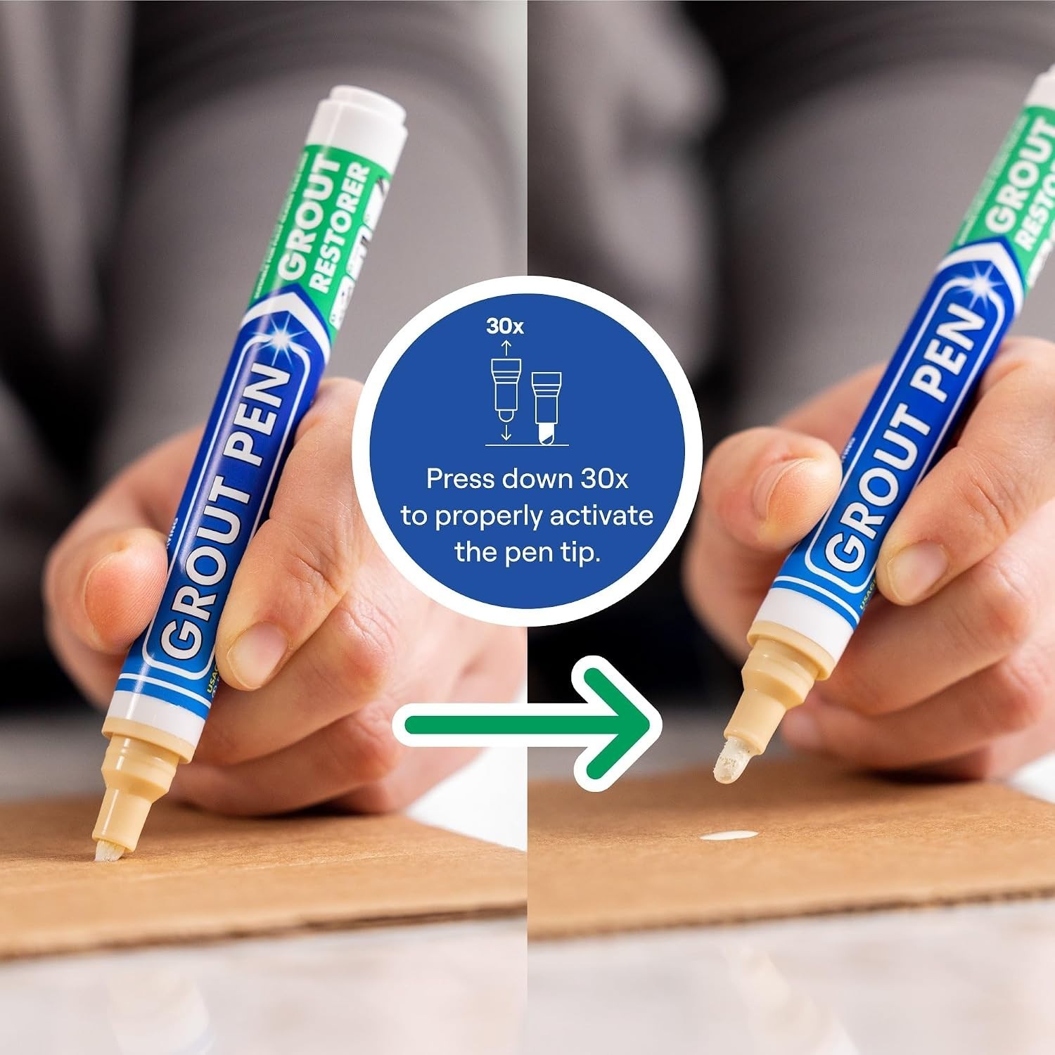 2-Pack Cream Grout Pen – Waterproof Tile Colorant for Easy Grout Restoration