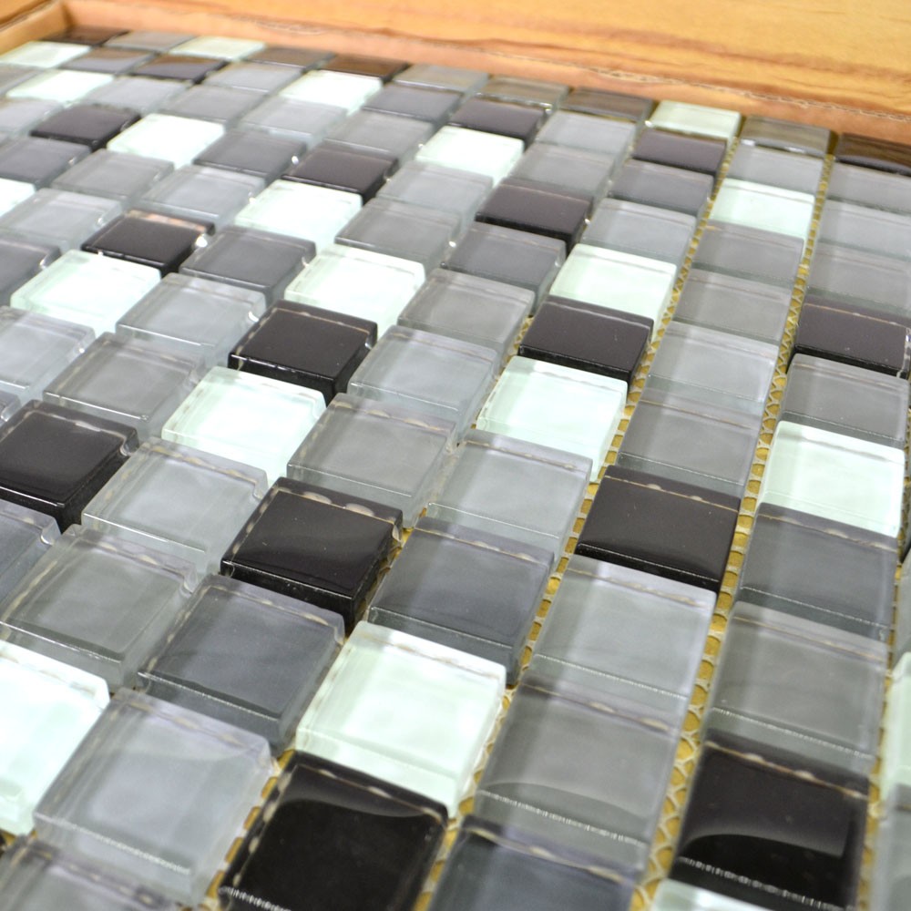 (Lot of 11) Maniscalco Storm-Polished Glass Tile 23x23x8mm – Storm Polished