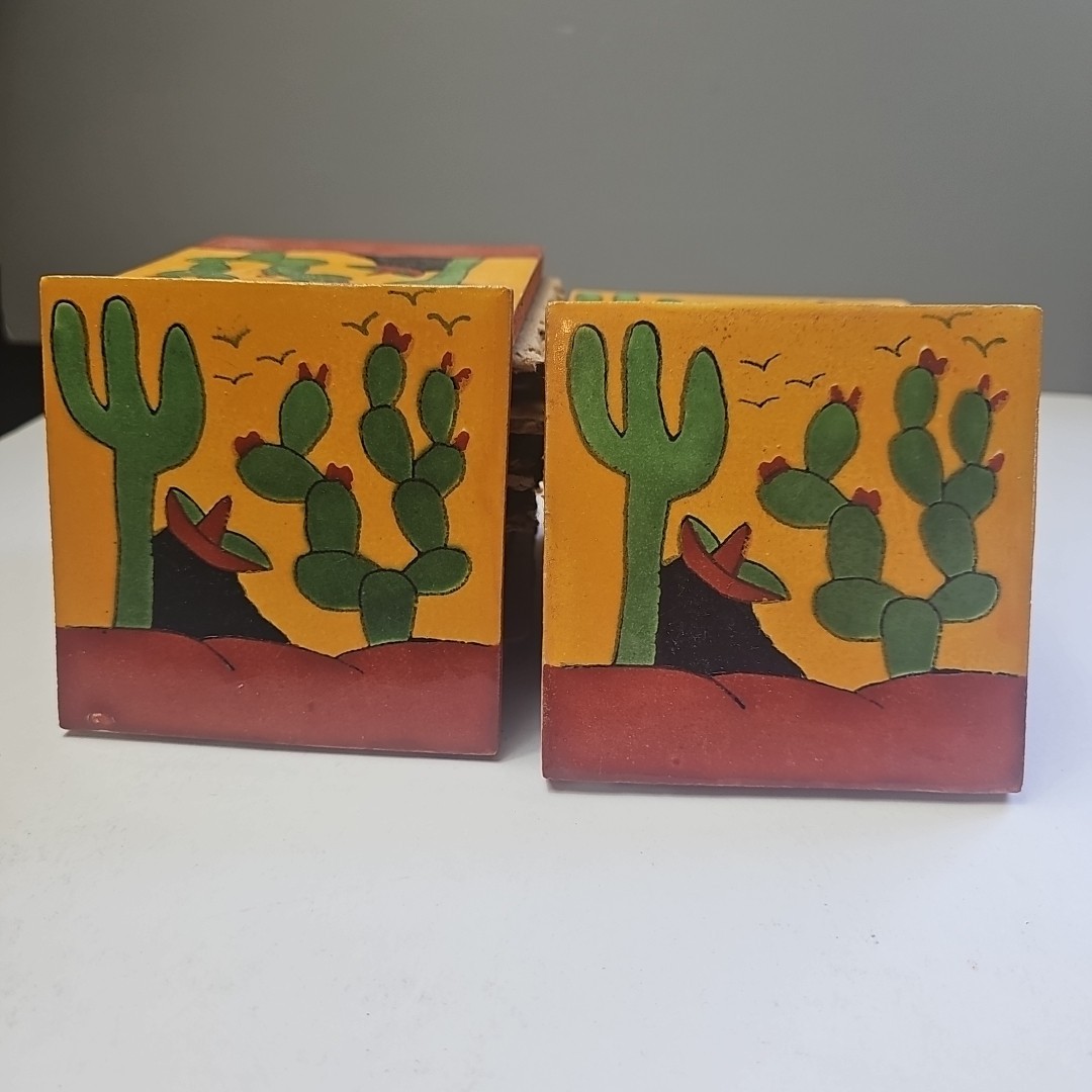 Talavera Mexican Decorative Ceramic Tile 4.25″ Square Lot Of 19 Ranchero