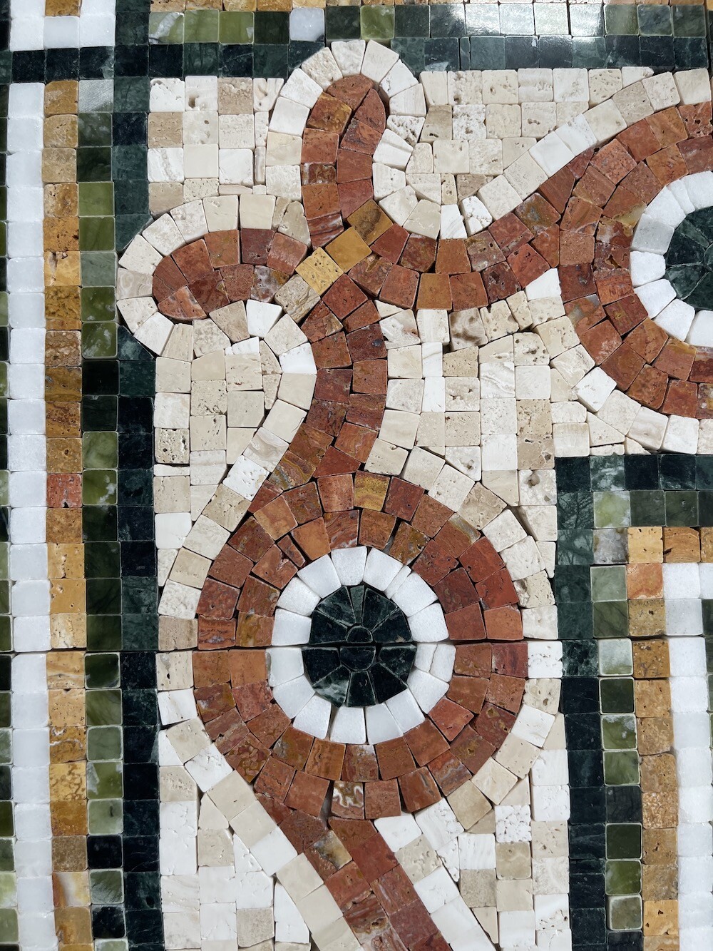 B0113P Coral Seagrass 8.3×17.7 Marble Mosaic Border Listello Tile Polished