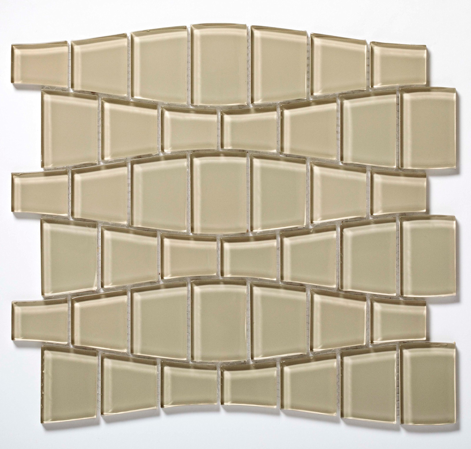 Cruz Bay Studio BG15 Ripple – 11″ x 12″ Block Random Wall Tile – – Mojave Gloss