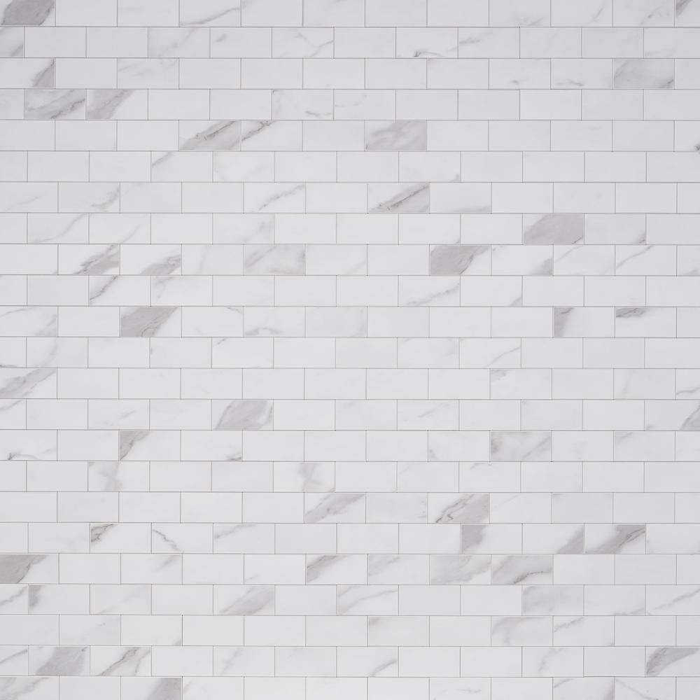 Luxe Core Subway Calacatta 11.81 In. X 11.81 In. SPC Peel and Stick Tile (0.96 S