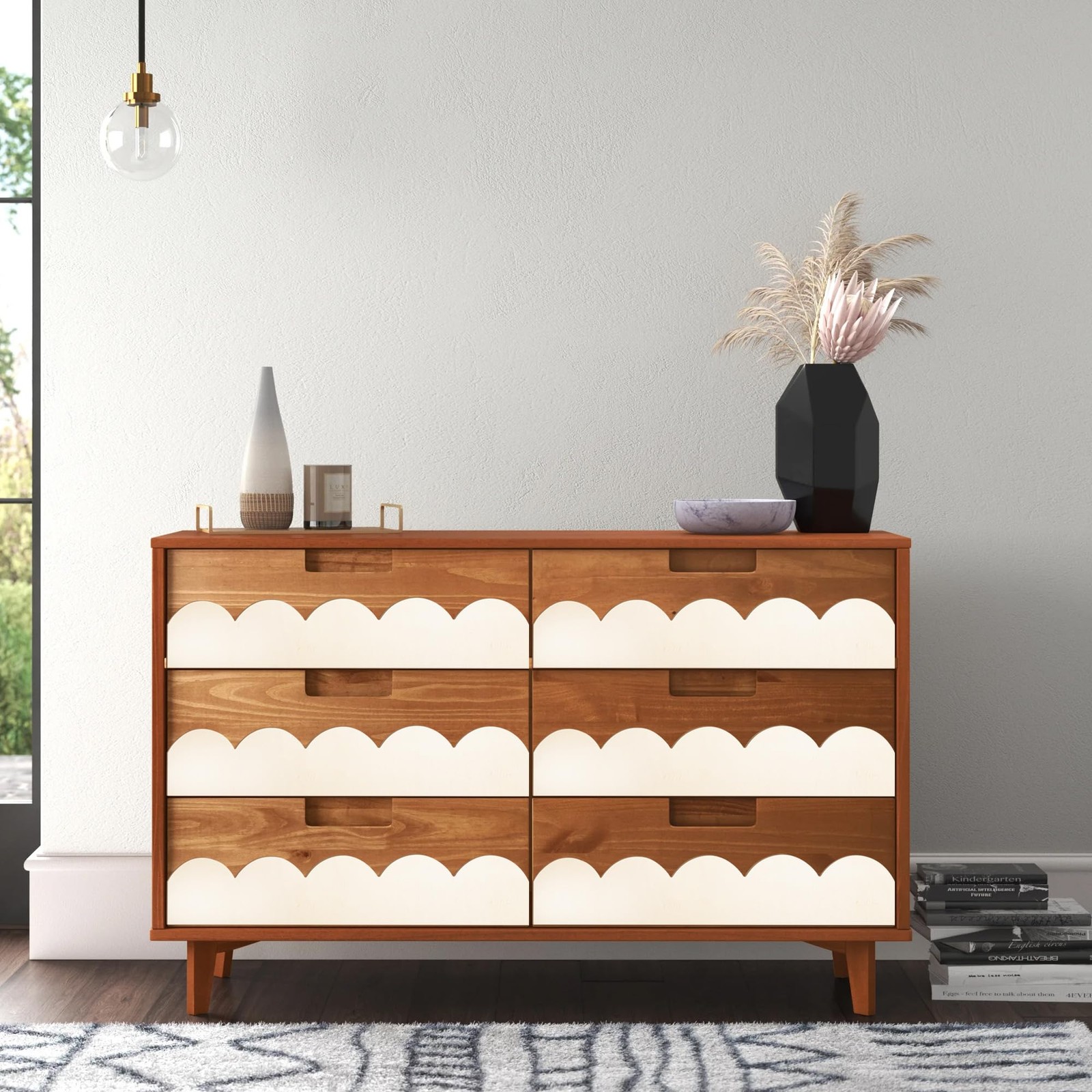 8 Pack Unfinished Scalloped Wood Trim, Unfinished Wooden Scalloped Moulding T…
