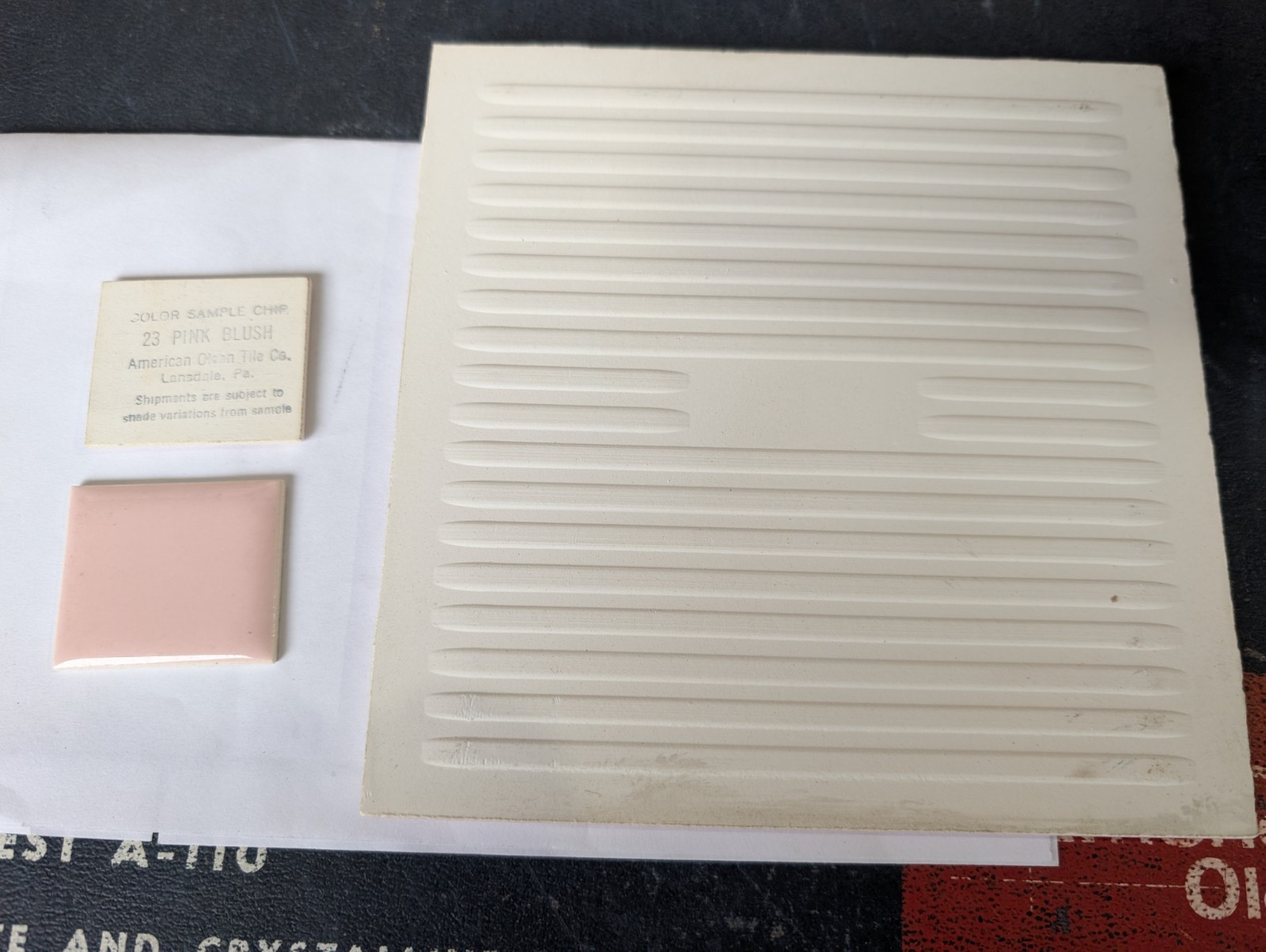 1 pc Ceramic Tile #23 Pink Blush American Olean Bullnose 6×6 S4669 Thin Set