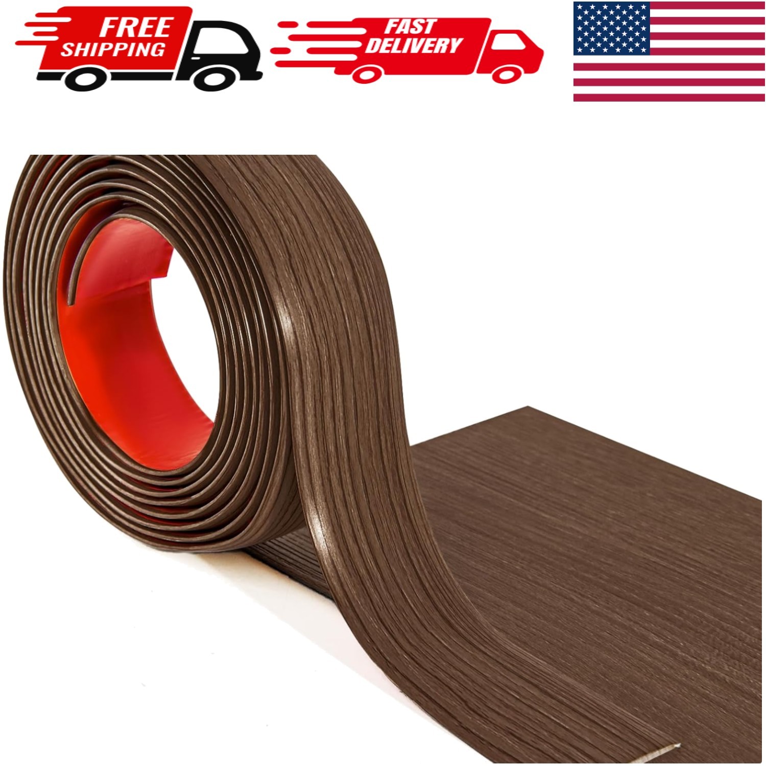 High-Quality 10 FT Vinyl Floor Transition Strip in Brown – Multi-Application Use