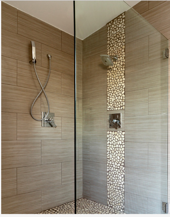 White Pebble Stone Tile Natural Round Tile River Rock Stone Mosaic Shower Floor