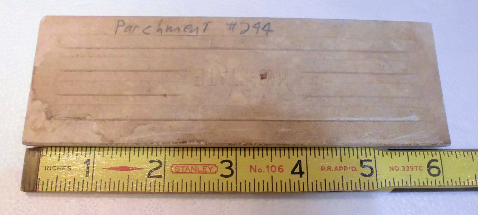1 pc. Parchment-Light Tan 2” X 6-1/8” Matte Ceramic Bullnose Tile Mid-State Co.