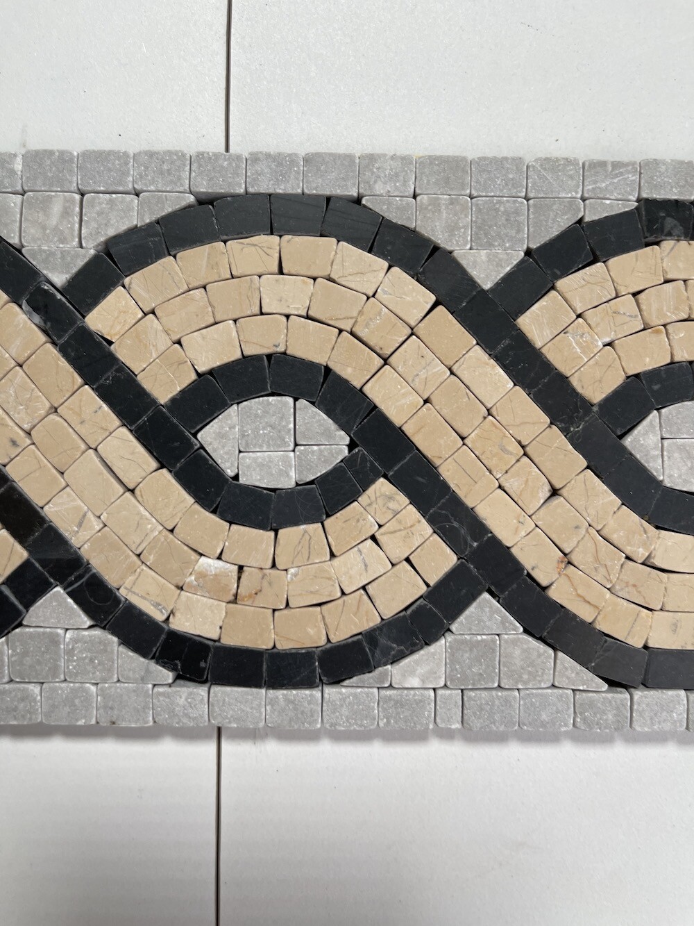 B4670T Marble Mosaic Border Accent Listello Tile Wave Nova 4×12 Tumbled