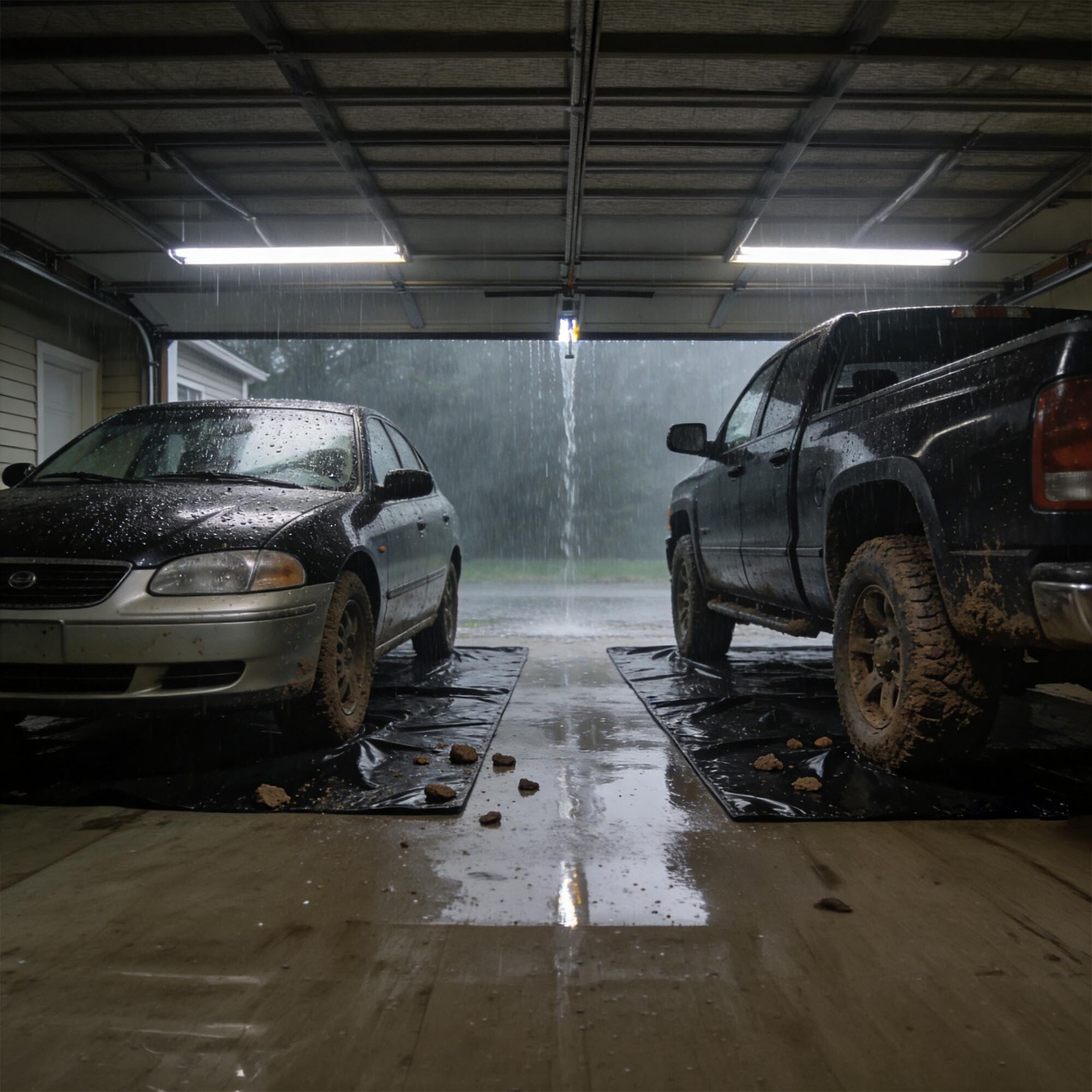 Containment Mat Garage Floor Mat for SUV Snow Mud Rain Compact Size 8’6″x20′