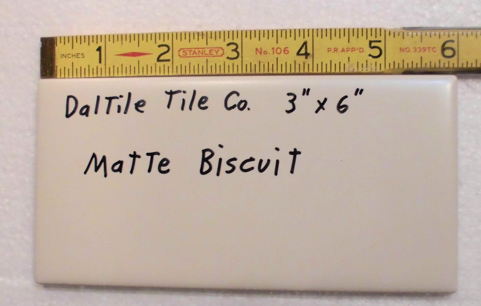 1 pc. Biscuit by Daltile #K775; 3″ X 6″ Matte Ceramic Tile; New Stock, Mint