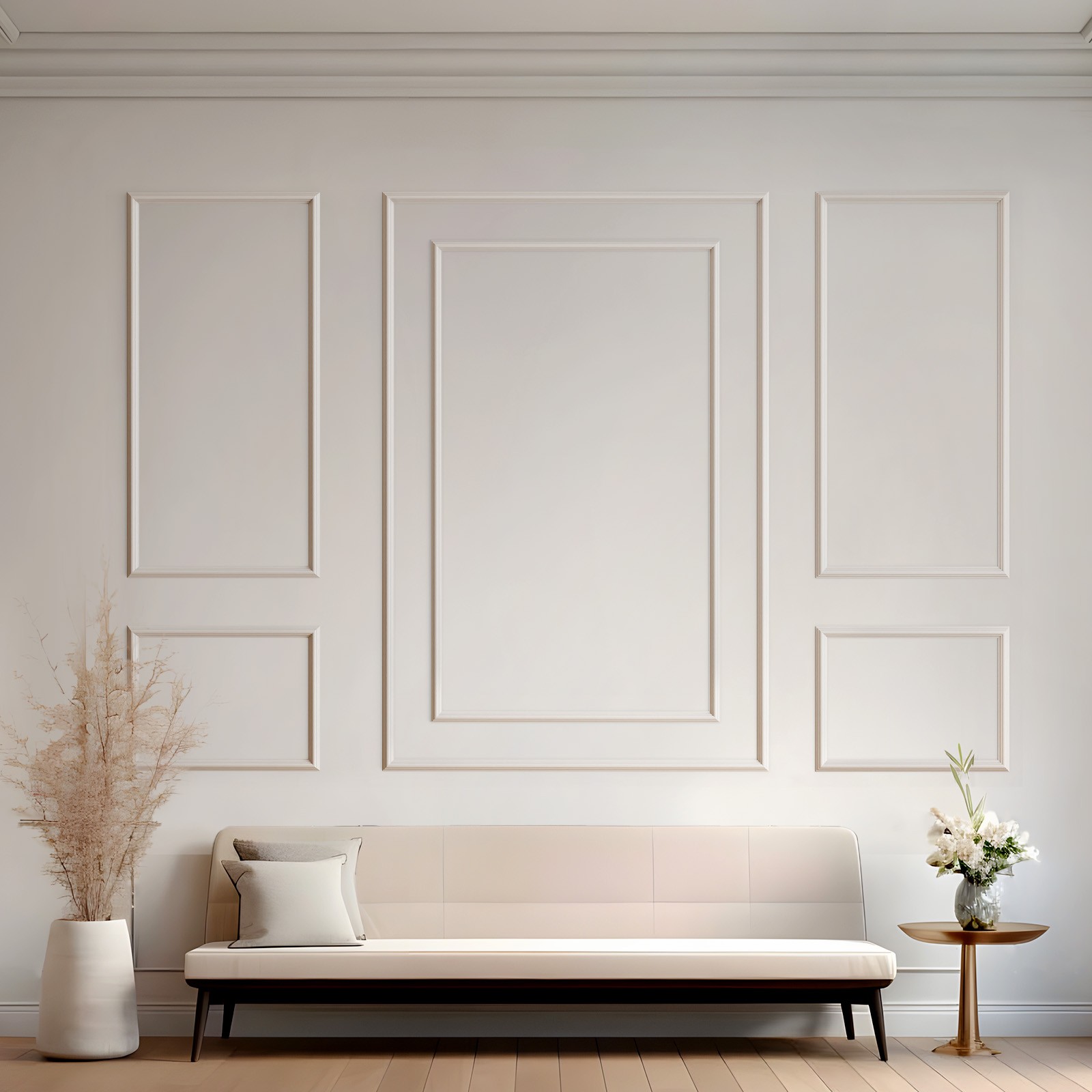 Pre-Cut Wall Molding Kit 3D Wainscoting Panels Ready to Assemble Interior Decor