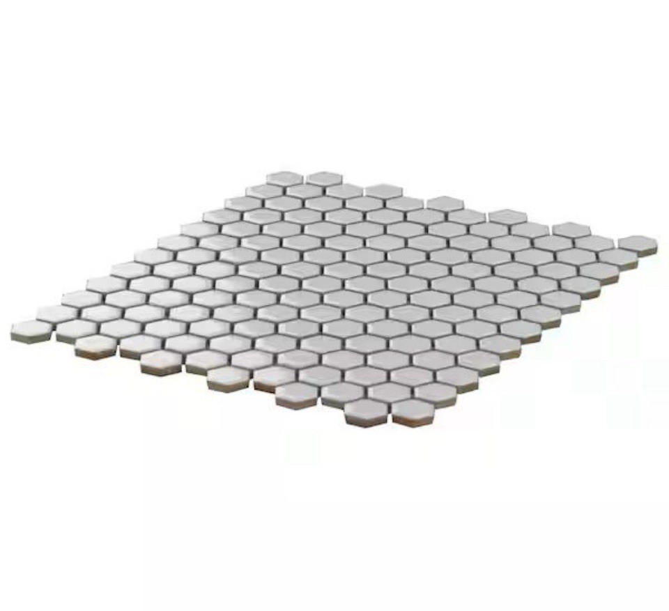 Bliss Edged Hexagon Sage 10.03 in. x 11.61 in. Polished Porcelain Floor