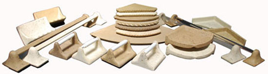 Cast Stone Round Corner Bench Travertine look Noce or Ivory