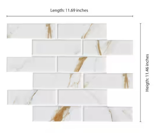MSI Calacatta Gold Subway 12″ x 12″ x 0.24″ Matte Porcelain Mosaic Tile 0.93 sf
