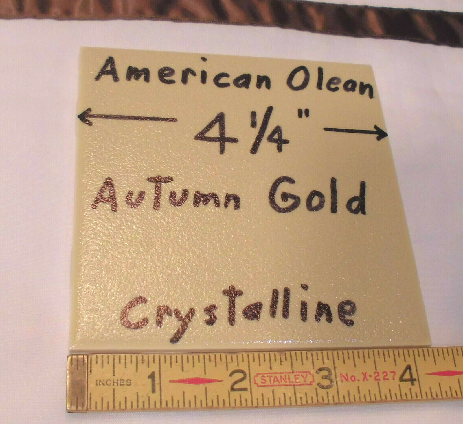 1 pc. *Golden Yellow* Ceramic Tile Crystalline Glazed by American Olean 4-1/4″