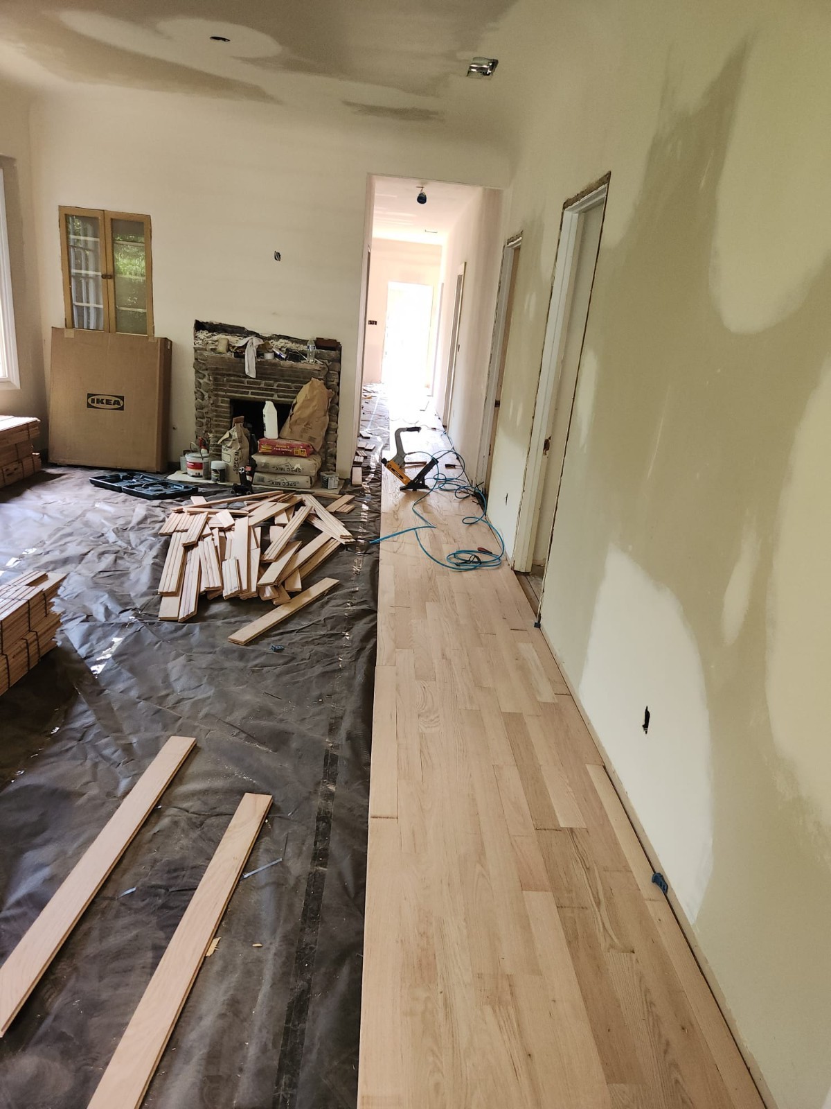 Light Beige Unfinished Wood Plank Flooring Planks Installation Materials